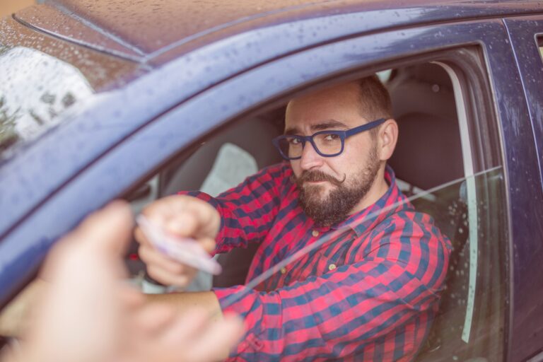 picture of a man getting a speeding ticket